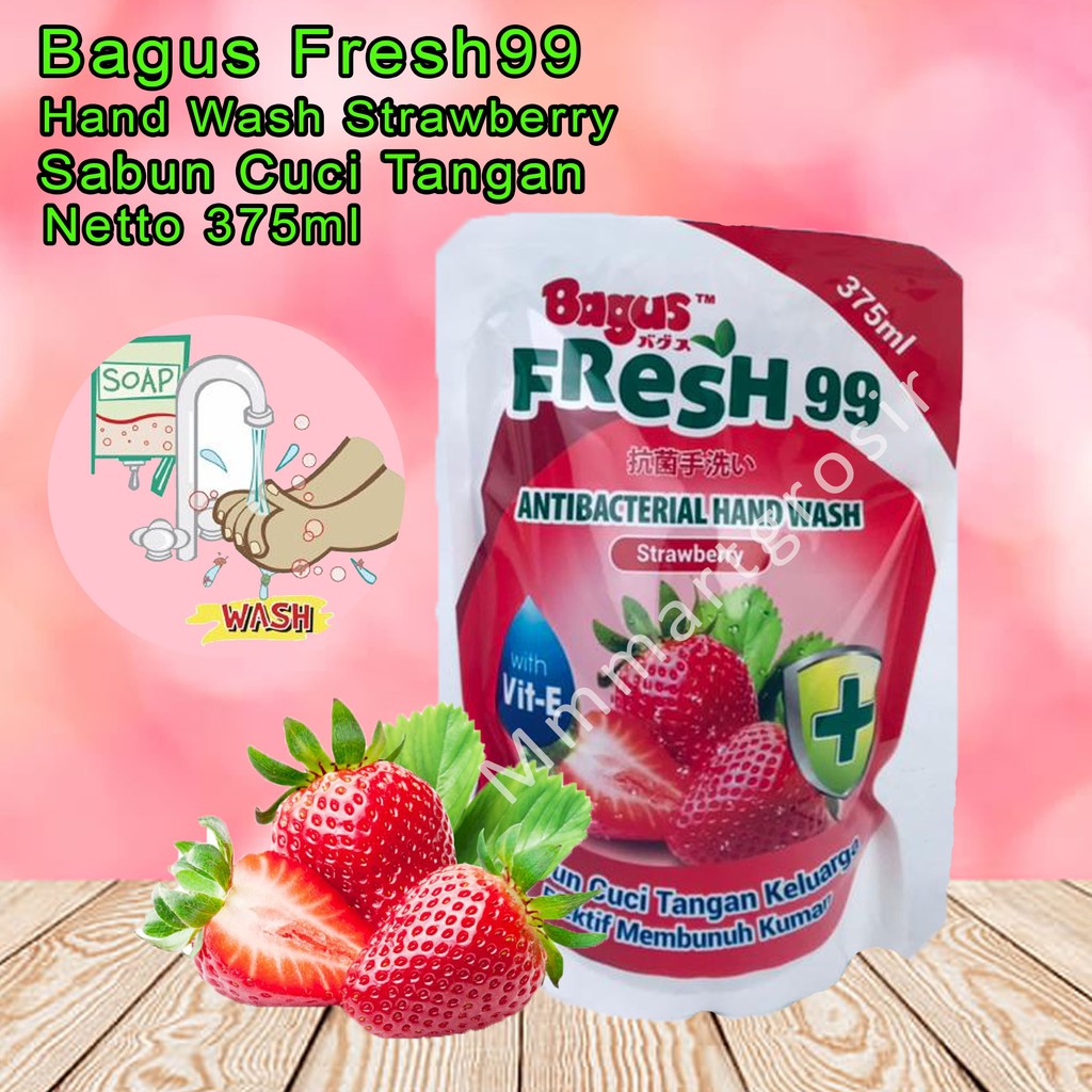 Bagus Fresh99 / Hand Wash Strawberry / Sabun Cuci Tangan / 375ml