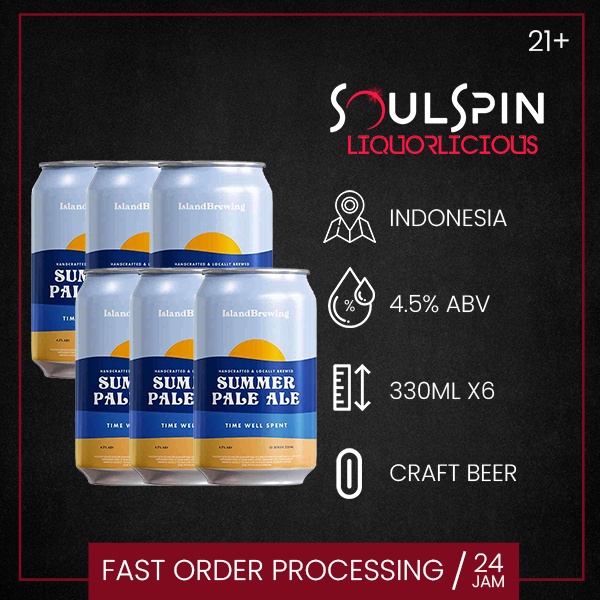 Jual IslandBrewing Summer Pale Ale Craft Beer 330ml [ 6 Kaleng