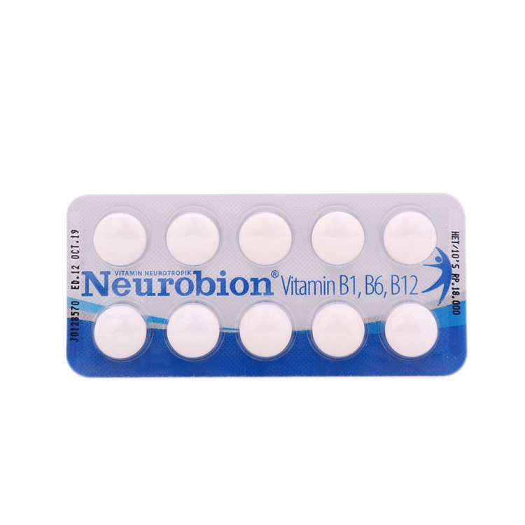 NEUROBION FORTE Merah Pink Strip - Neurobion Biru Putih Blister Isi 10 Tablet - Vitamin B Kompleks B1 B6 B12 Saraf Nyeri