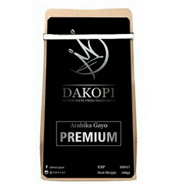 

DAKOPI Gayo Arabica PREMIUM, 200g Biji / Bubuk.
