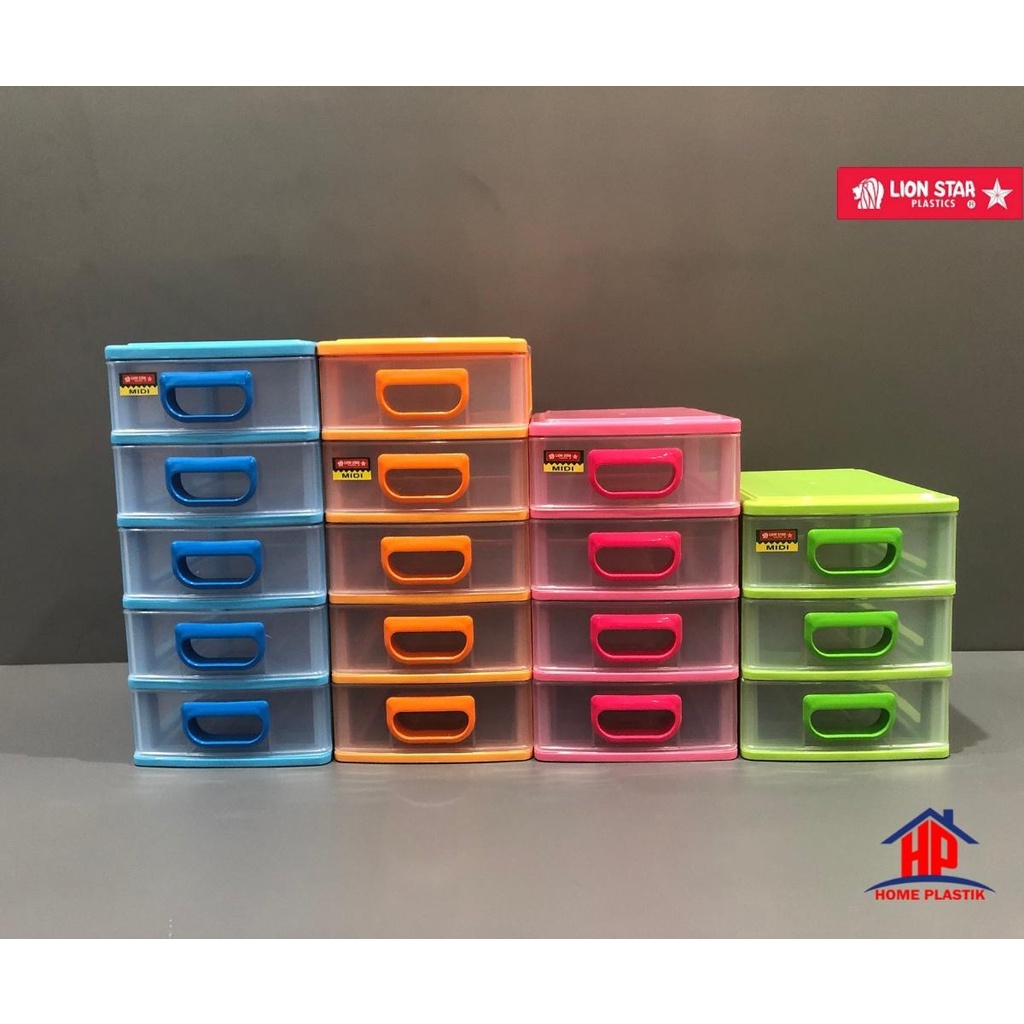 LION STAR - Estima MIDI Susun 3 /4 / 5 / Laci Plastik Kecil / Laci Uang