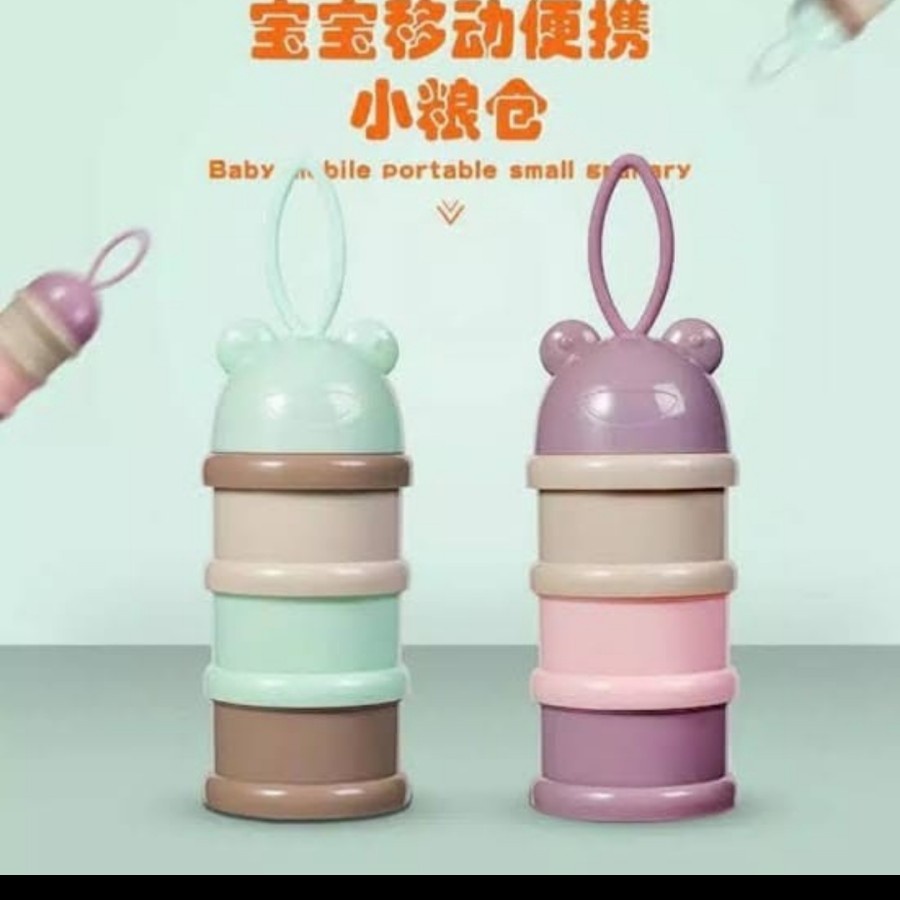 Tempat Susu Bubuk Susun Baby Milk Powder Container Layer Snack Buah Serbaguna Set Tempat Makan Bayi Portable Travel