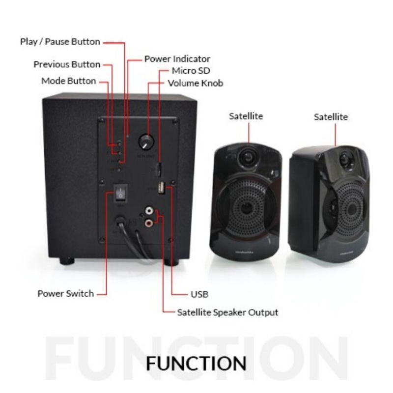 Speaker Simbadda CST 3000N+ Bluetooh Usb Subwoofer Powerfull Bass