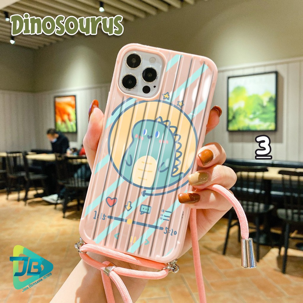 SOFTCASE KOPER SLINGCASE LANYARD DINOSAURUS OPPO A15 A59 F1S A71 A83 F5 F7 YOUTH JB3769