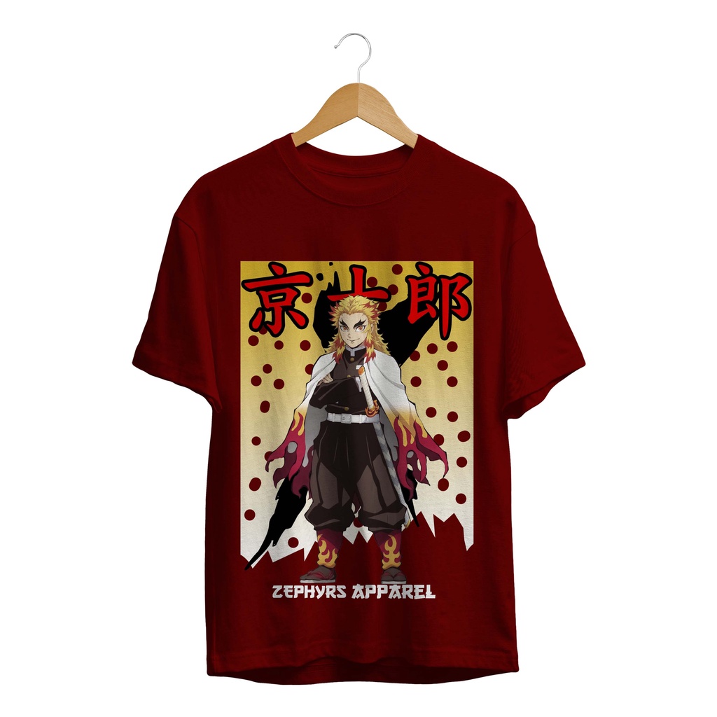 T-SHIRT KAOS ANIME DEMON SLAYER LIGHT KYOJURO RENGOKU PREMIUM