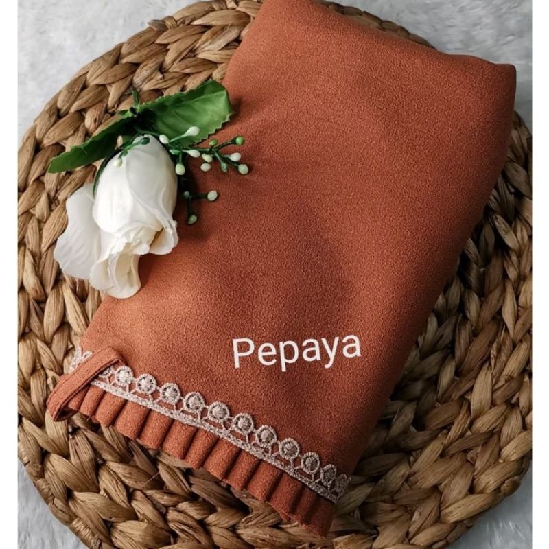BERGO MARYAM KCB-LIPIT RENDA/AL'FADANI HIJAB-Pepaya