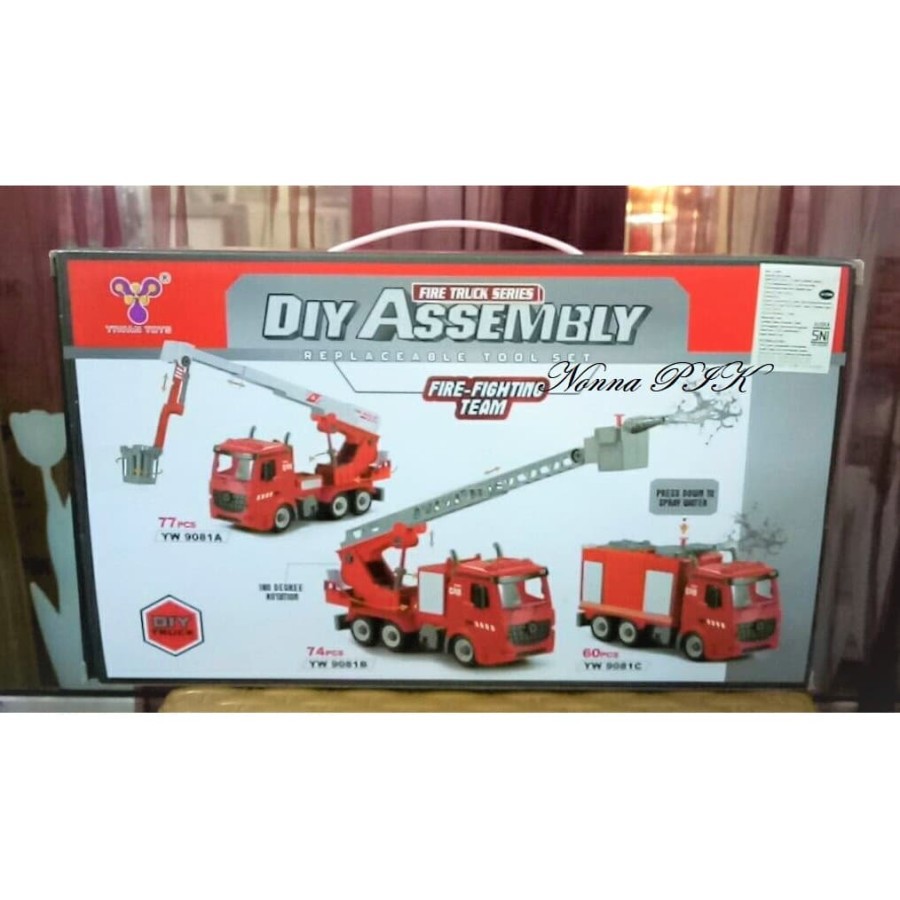 DIY Truck - Engineering Toys - Assembly Box - Fire Truck Mobil Pemadam Kebakaran