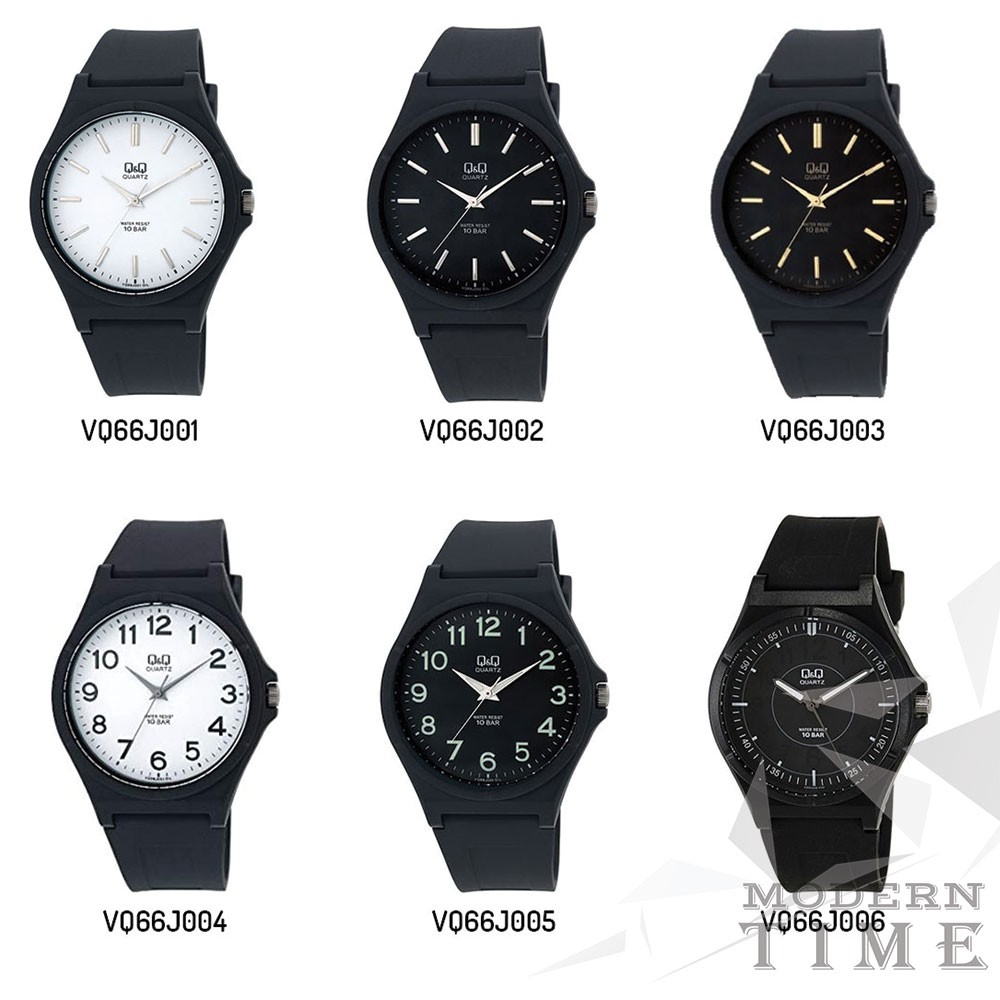 Q&amp;Q Original Jam Tangan Pria VQ66J Series - Hitam - Karet