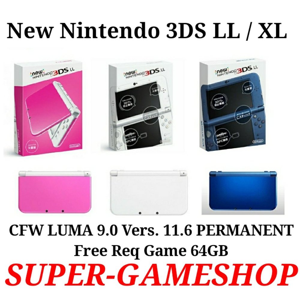 Dijual New Nintendo 3DS LL XL CFW Permanent 64GB Full Game Murah