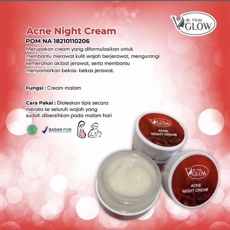Acne Night Cream dr. Vivin Glow