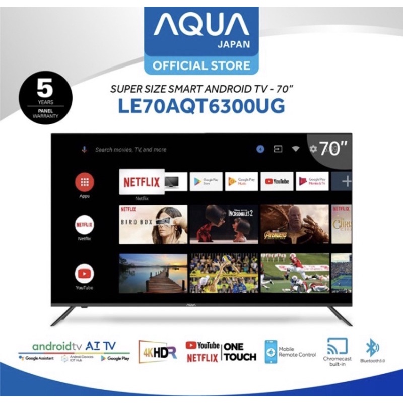 TV LED AQUA ANDROID LE70AQT6300UG 70 inch