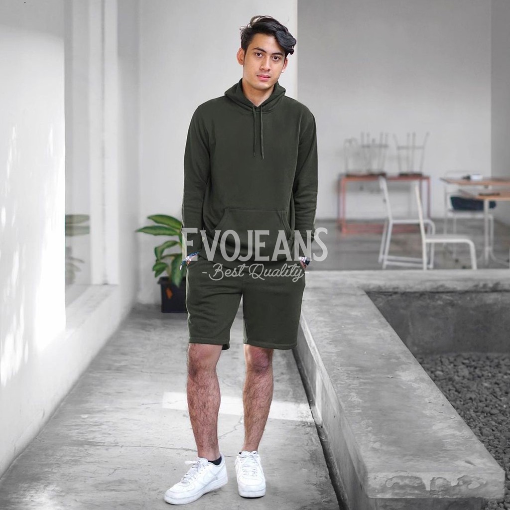 Celana Pria Pendek Distro Bahan Karet Halus Kualitas Premium - Chino Pants Pria Pendek Warna Army