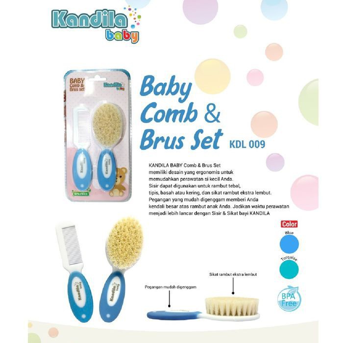 Kandila Baby Comb &amp; Brush KDL009 Sisir Bayi