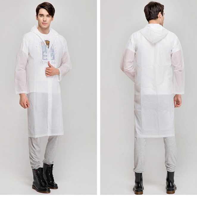 Jas Hujan Portable Raincoat Poncho with Hood - 369 [Putih]