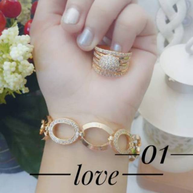 Xuping set perhiasan lapis emas 24k terlaris 1220