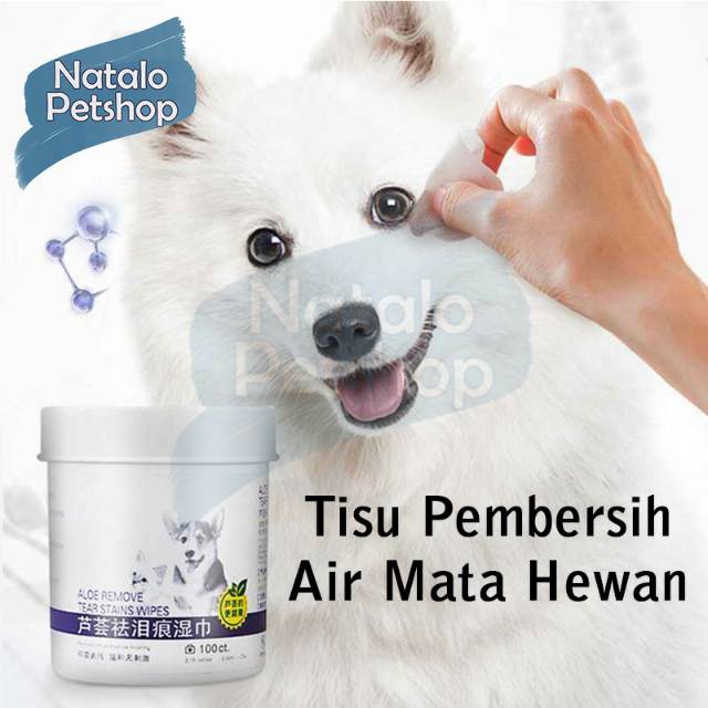 NL EYE WIPE Tear Stain Tisu Pembersih Mata Hewan/Tissue Aloe Vera Tear Cleanser isi 130/Pets/Anjing/Kucing/Kelinci Tear Stain Wipe