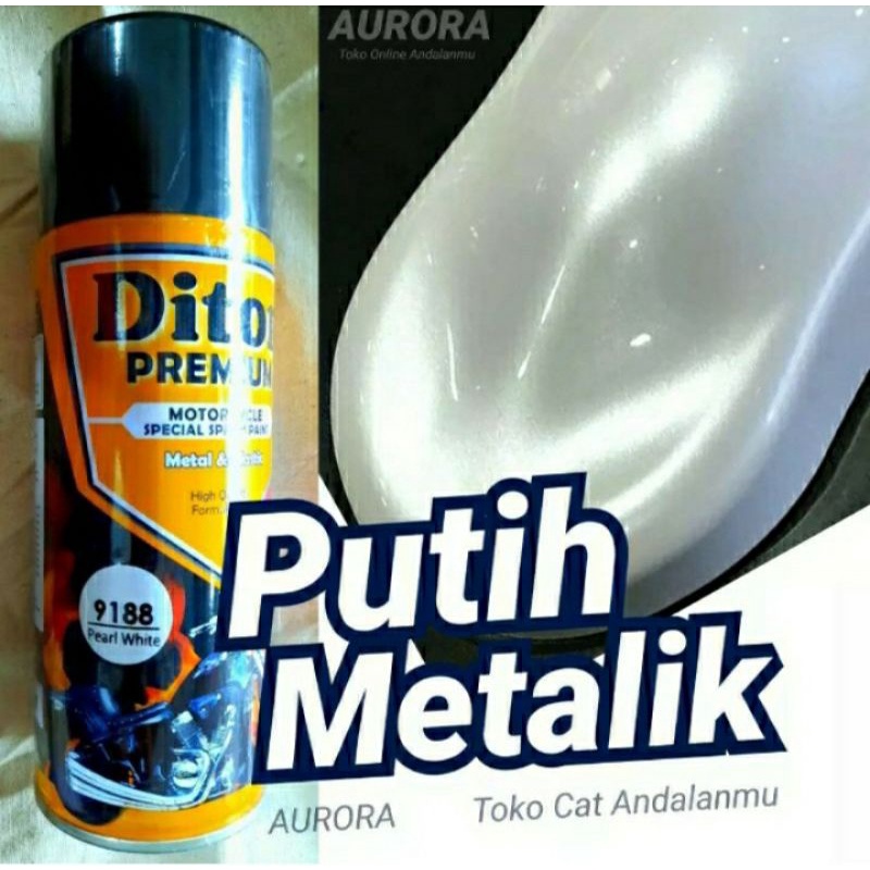 Cat Pilok Pylox Diton Premium 9188 Pearl White 400ml Lembayung Putih Mutiara Met Metalik Metalic Met