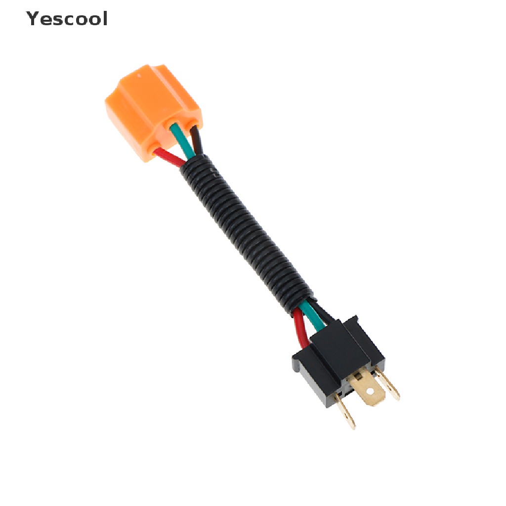 Yescool socket Konektor Lampu Bohlam H4 Bahan Keramik Dengan Kabel harness