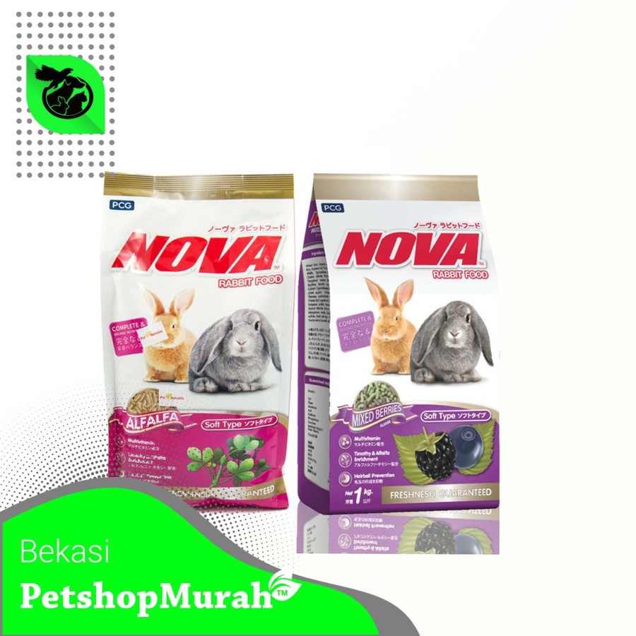 Makanan Kelinci NOVA Rabbit Food Pelet Kelinci Fresh Pack 1kg Original