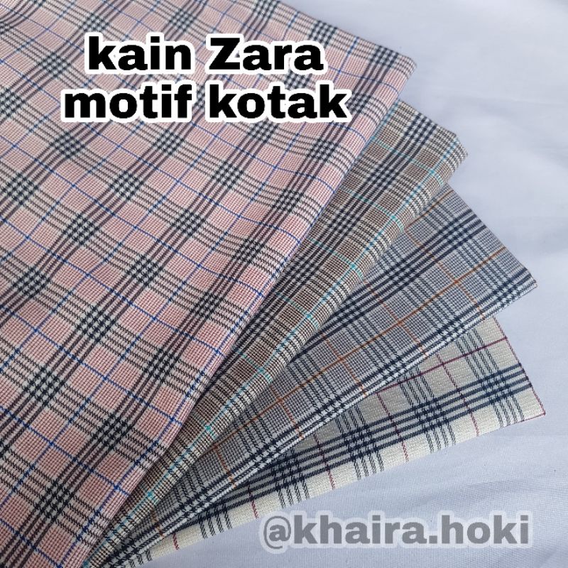 Kain Katun Zara motif kotak/kain katun Zara motif terbaru