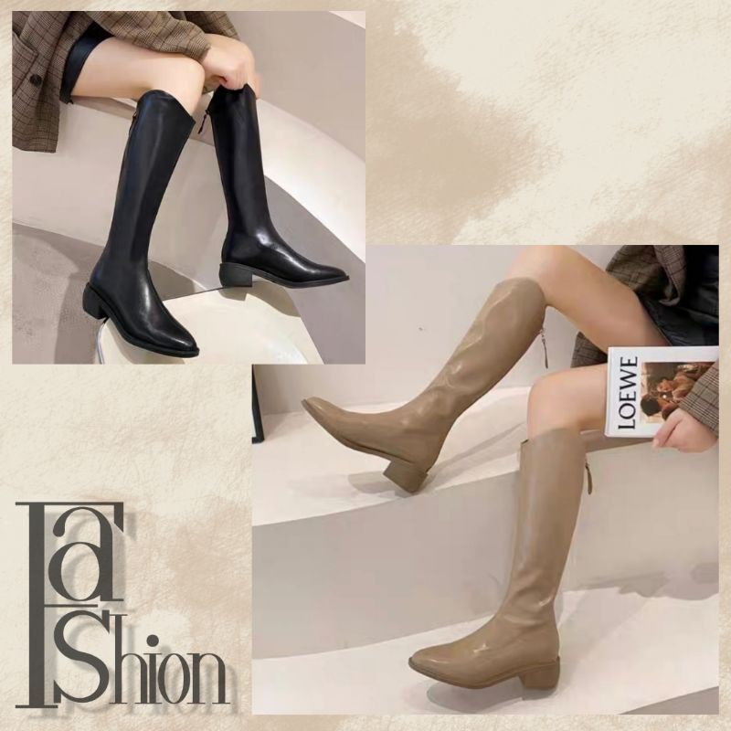 women high knee boots leather shoes sepatu wanita BOOTS 1