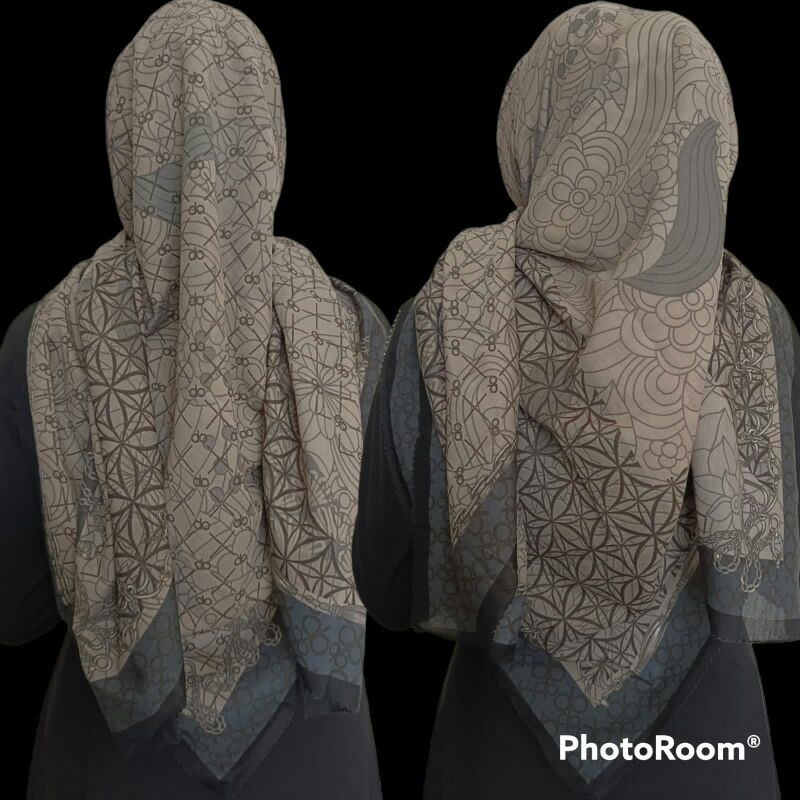 Jilbab voal motif 130x130cm