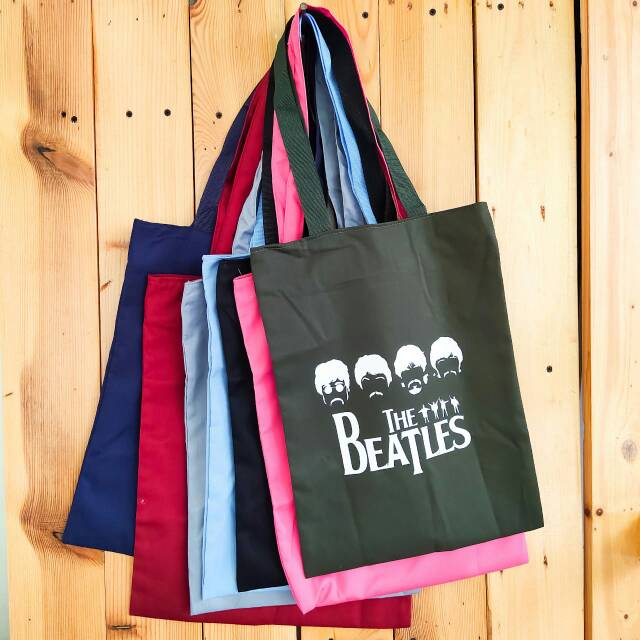 TOTE BAG the BEATLES ORANG bahan drill [ada resleting]