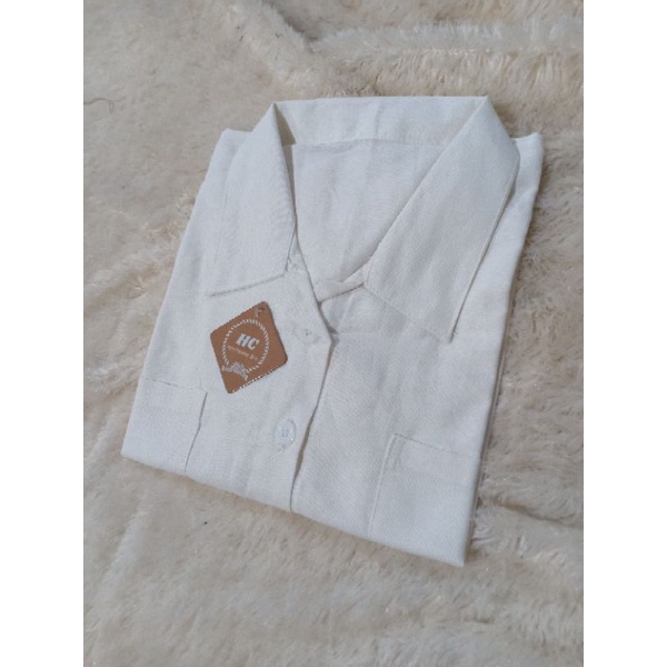 Kemeja Gita Rami Basic Shirt//Kemeja Crop kekinian//kemeja oversize terbaru-Gita Bw