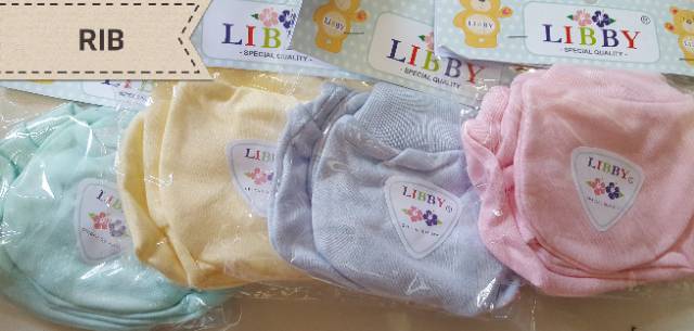 Sarung Tangan Kaki NB Karet Polos Warna Libby / Sarung Tangan Kaki Bayi Polos Warna/Putih / STK Bayi