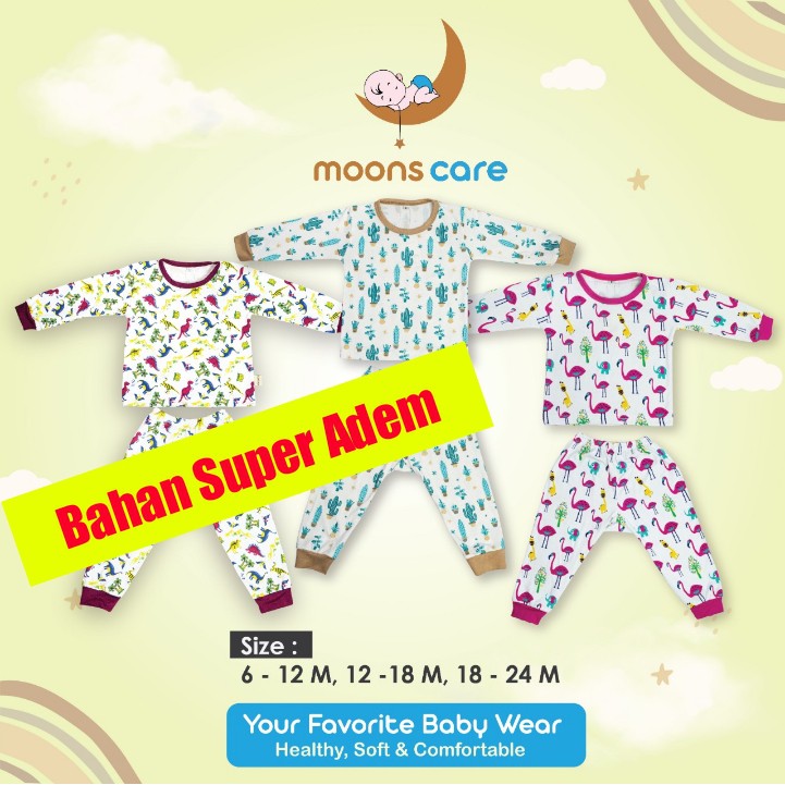 moons care SNI Kids 2-9 tahun Stelan Piyama Motif Baju Tidur Anak Piyama Pajamas 1 2 3 4 5 6 7 8 9 10 tahun