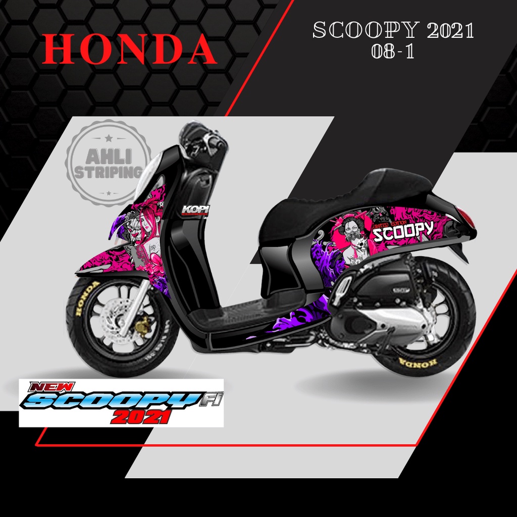 SCOOPY STICKER STRIPING SCOOPY 2021 - STIKER STRIPING LIST MOTOR HONDA SCOOPY 2021 VARIASI HOLOGRAM 