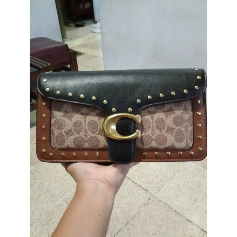 coach tabby hitam combi snake