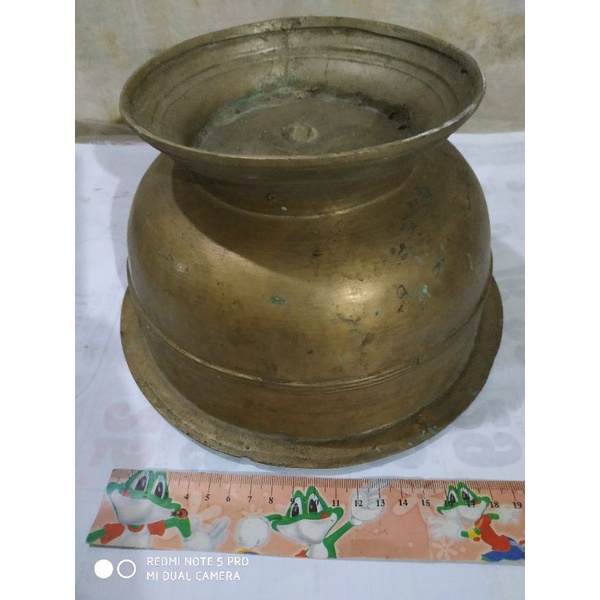 bokor kuningan jadul motif polos tanggung