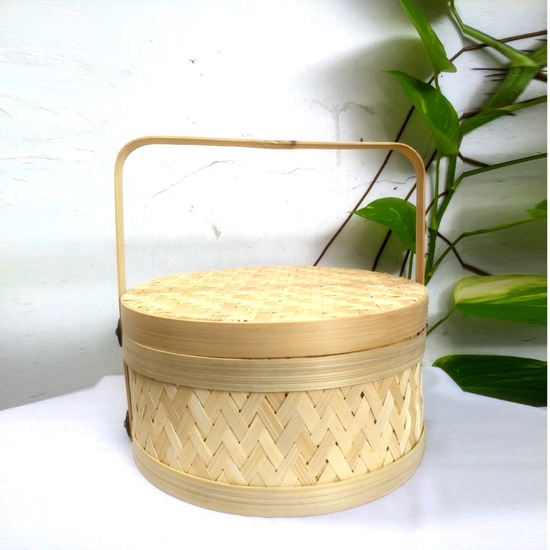 Hampers bambu/keranjang bambu/besek kue/rantang anyaman bambu