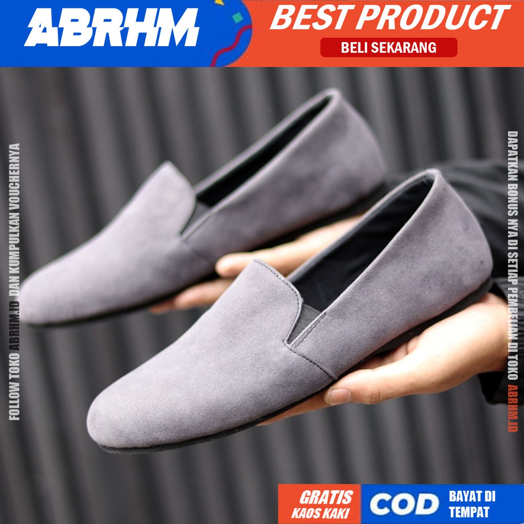 ABRHM x KORD Sepatu casual Slip On Kulit Sintetis Kasual Formal Pria Kerja Santai Kuliah Anti Slip Original