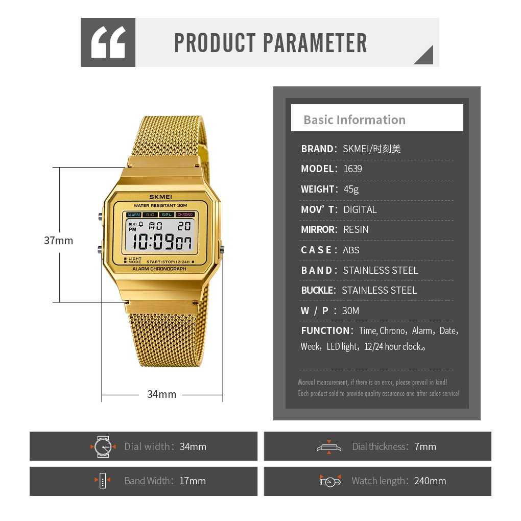 Jam Tangan Pria Digital Stainless Original SKMEI DG1639-2