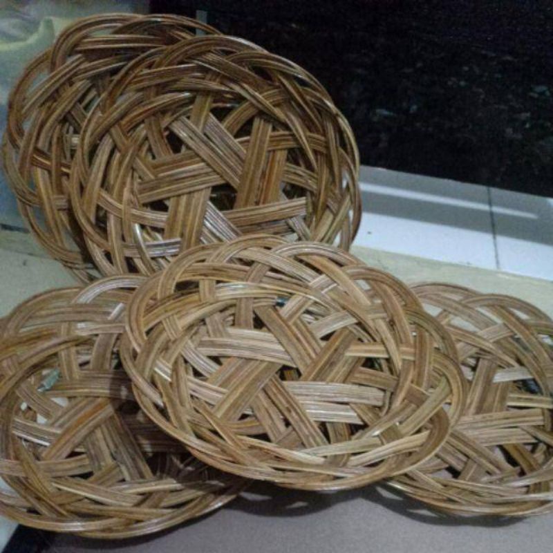 Piring Unik / Piring Anyaman Bambu  / Piring Lidi Anyam Bambu / Piring makan piring rotan piring bam
