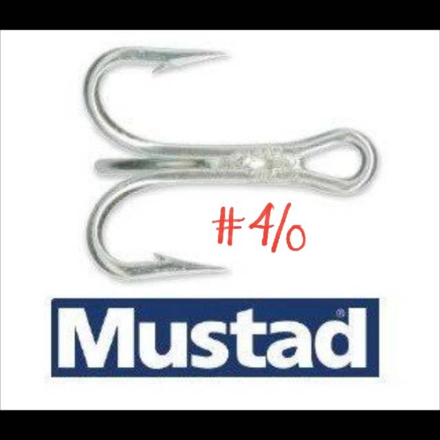 TREBLE HOOK MUSTAD 9430-DS (5X STRONG) (Color SILVER) # 4/0