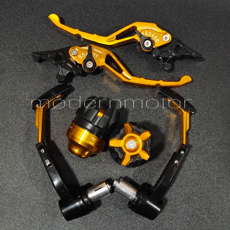 [3in1] Handle Variasi Stelan full cnc + proguard robot + jalu as roda Nmax Pcx Vario Beat Mio CBR Tiger Fu Vixion Aerox mio j DLL