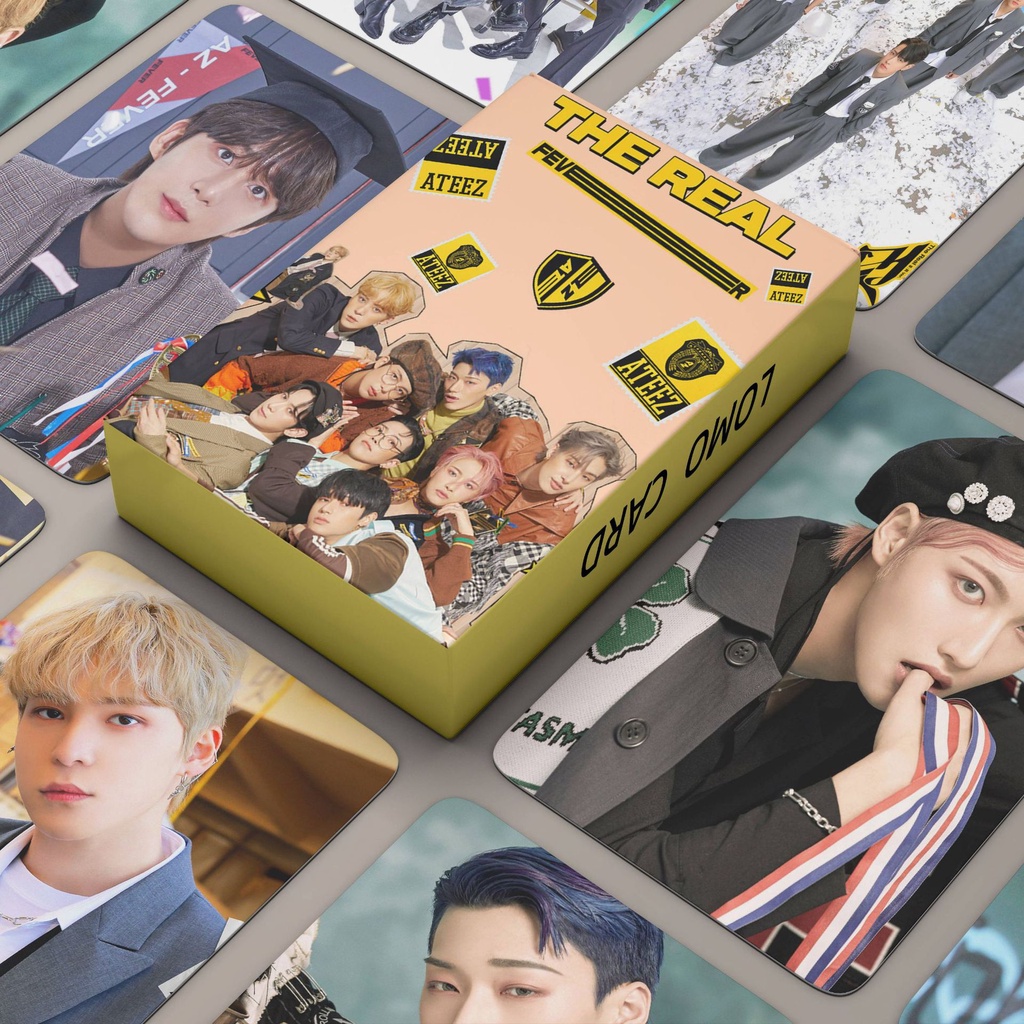 30pcs / Kotak Kartu Lomo Kpop ATEEZ The Real Lomo Untuk Hadiah Penggemar