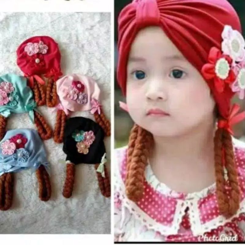 turban anak bayi KEPANG BUNGA/hijab anak bayi