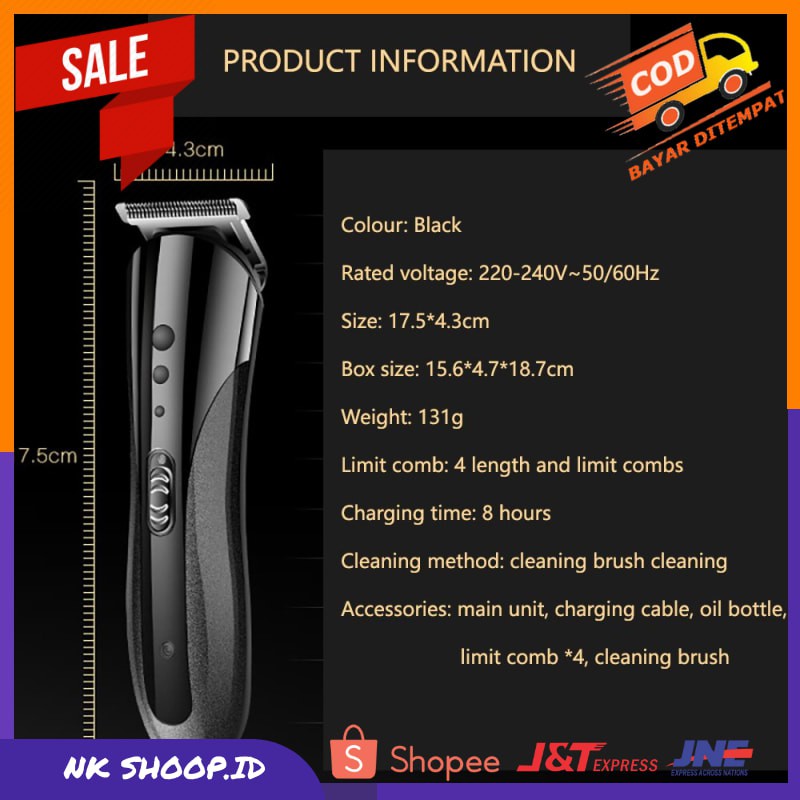 Mesin Cukur Rambut KM1407 Hair Clipper Shaver 3 in 1 Alat Cukur Rambut Kumis Bulu Hidung Kumis