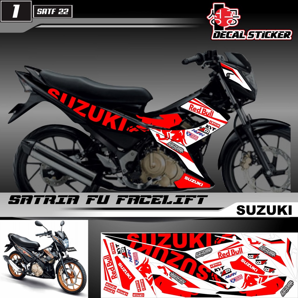 SATF 22 DECAL STICKER SATRIA FU FACELIFT REDBULL