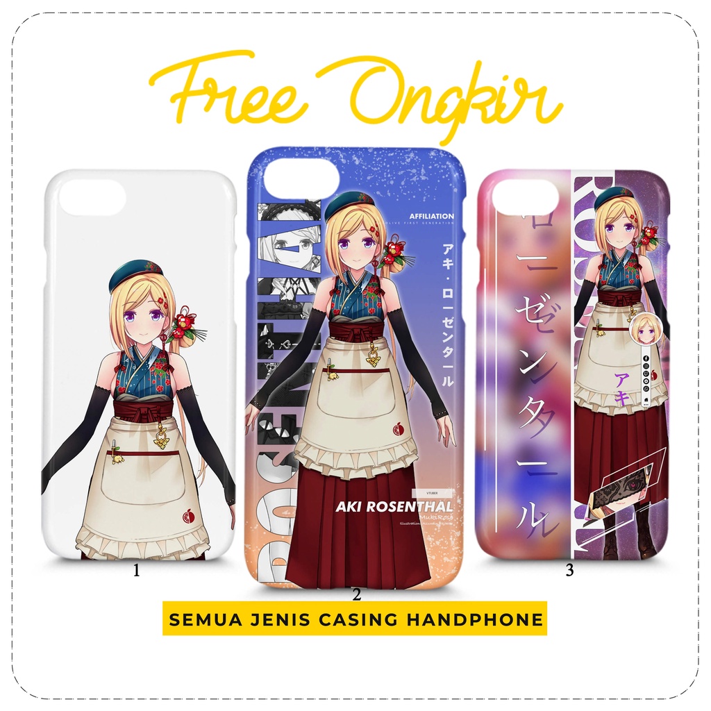 Case Hololive Aki Rosenthal Custom Casing HP All Type