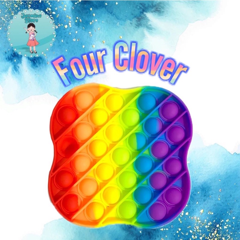 Ready Pop It Rainbow Murah/Fidget Pop It Rainbow Free Kelereng/Free Bonus-Four Clover