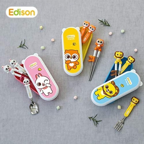 Edison Chopstick Spoon Case - Sendok Sumpit Karakter - Edison Spoon Chopstick - Sendok Set Sumpit