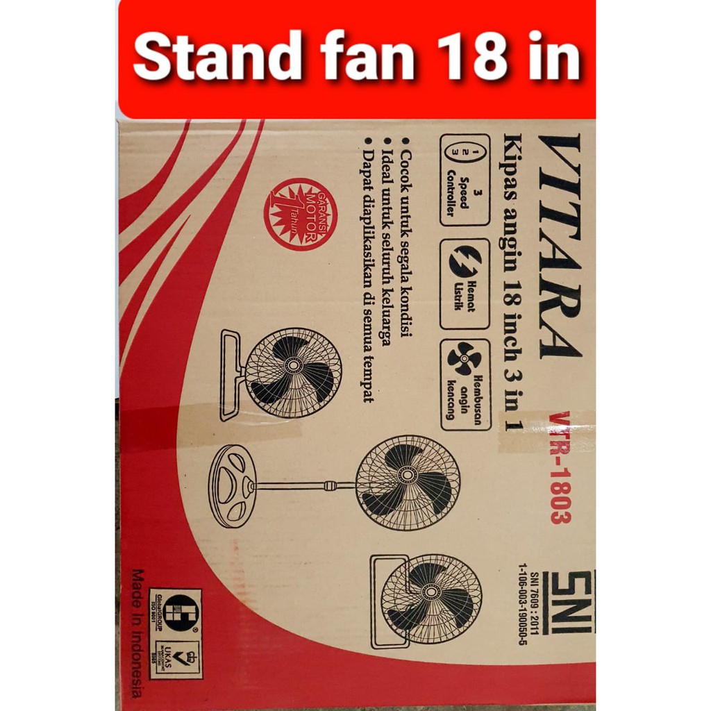 ARASHI Advan Kipas Angin Besi Tornado 18 Inchi 3 In 1 City Fan 118SWD