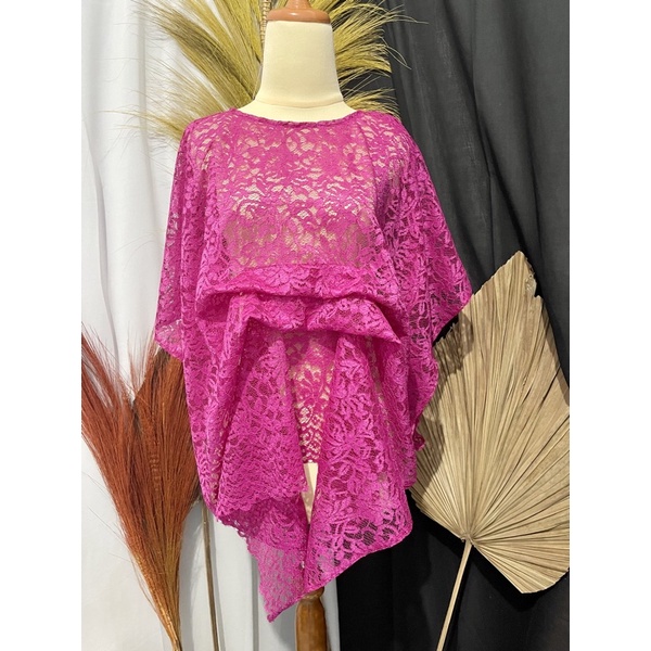 batwing blouse brokat sofia cornely kebaya modern lipat depan loose batwing