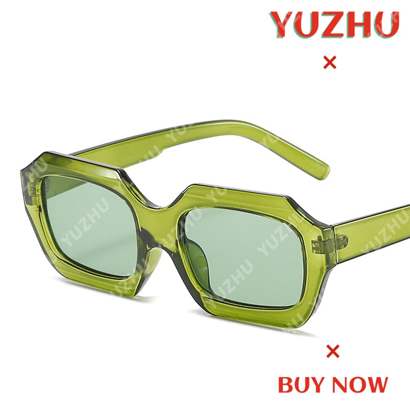 (YUZHU) New Fashion Square Retro Sunglasses European and American Fashion Jelly Color Notch Design Sunglasses Unisex