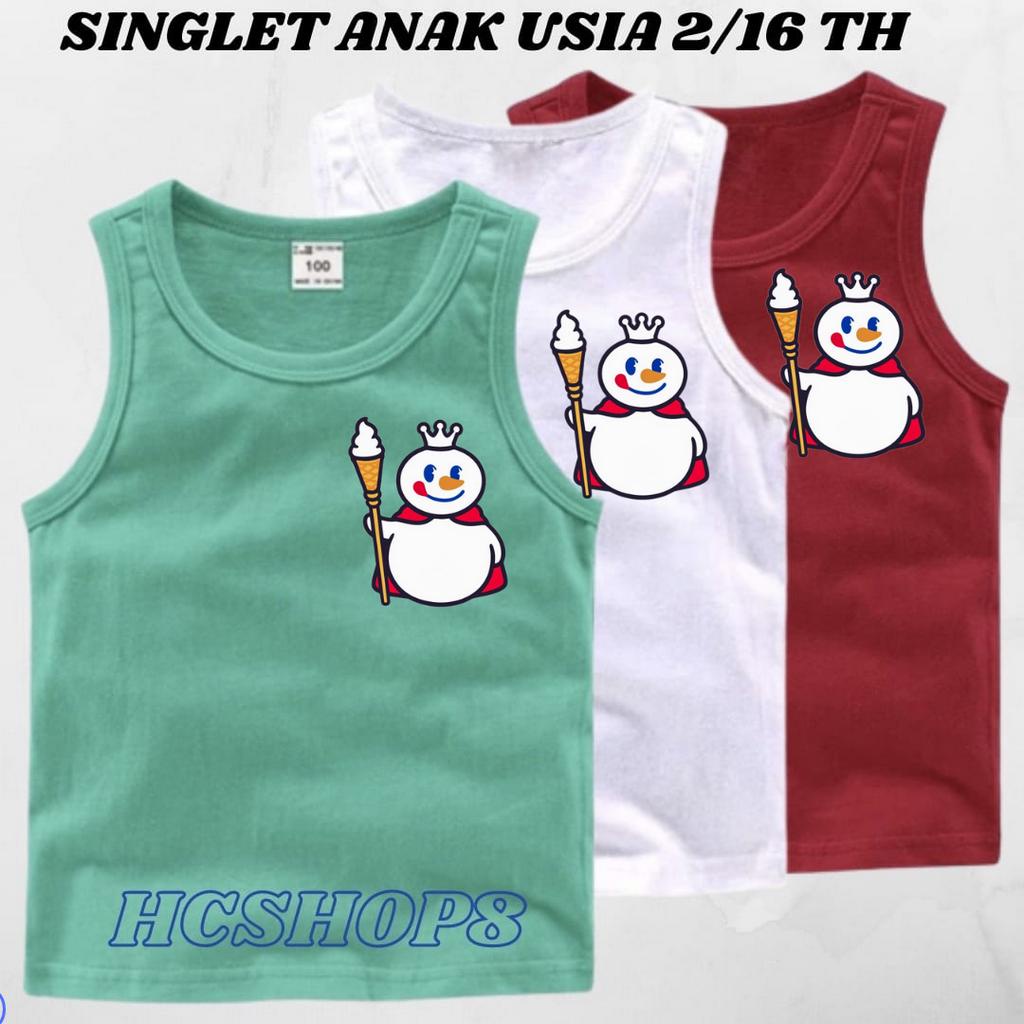 Singlet Anak baju kaos anak Logo MIXUE Unisex Ideal Usia 2-16th Singlet Anak Anak Pakaian Anak Unisex Cowo Cewe